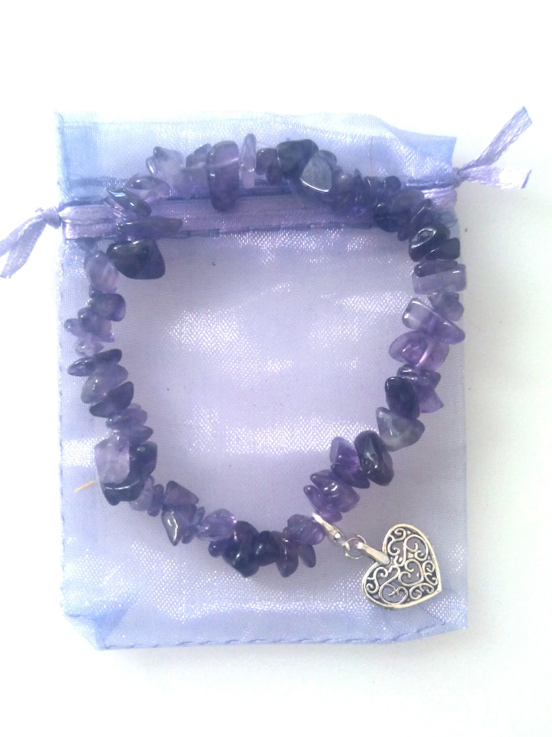 Charmed Amethyst Stonechip Gemstone Bracelet