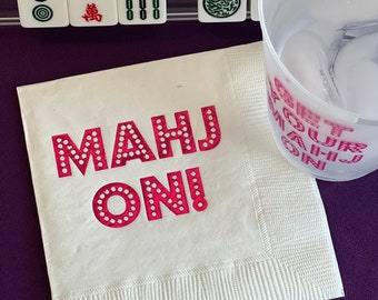Mahjong Napkins // MAHJ ON! // White napkins