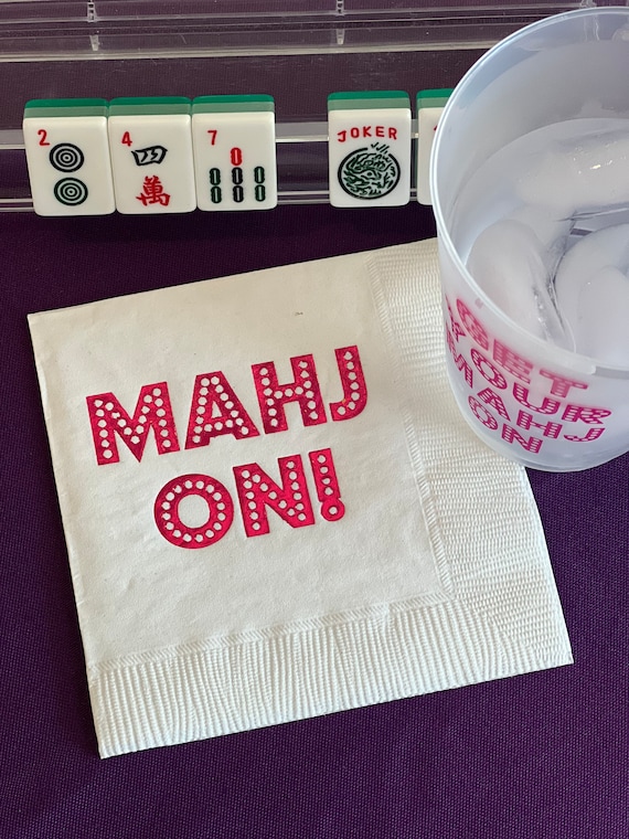 Mahjong Napkins // MAHJ ON! // White napkins