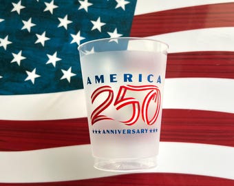 10個入り16オンスプラスチックカップ：独立記念日250周年おめでとう！