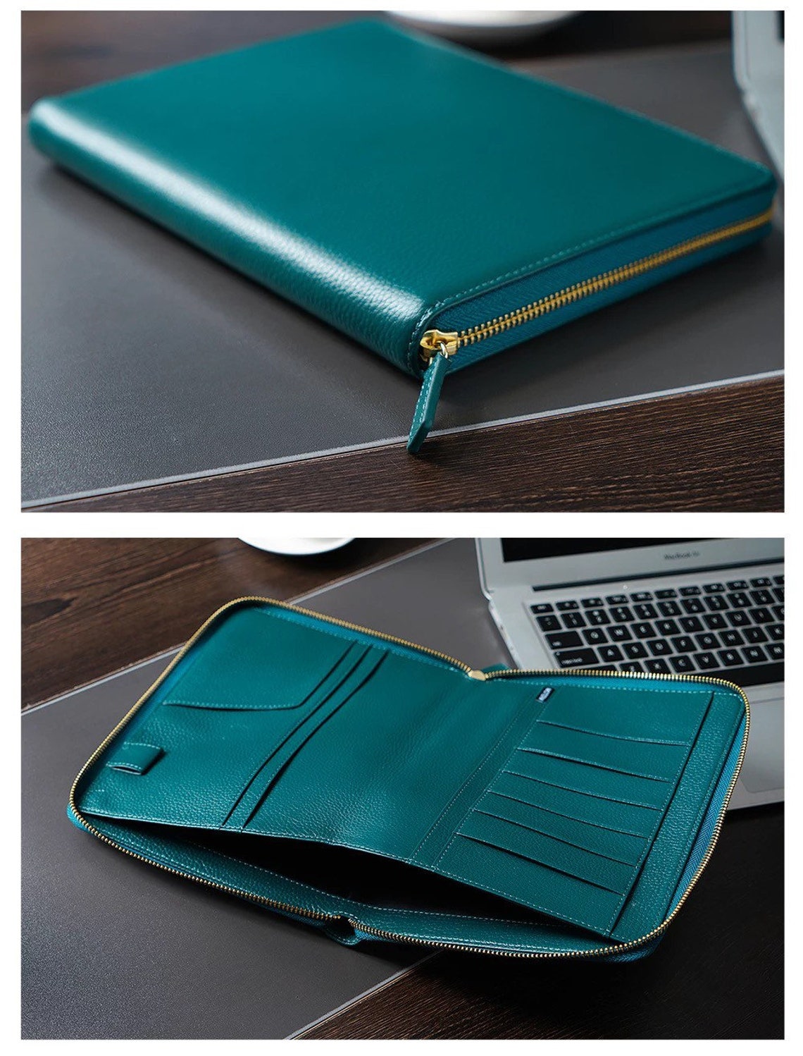 Moterm Genuine Pebbled Grain Leather A5 Zip Cover With Back Etsy