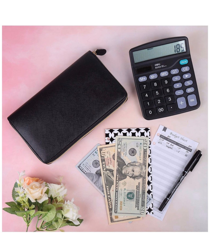 Allinone Cash Envelopes Wallet Organizer With 12 Budget Etsy