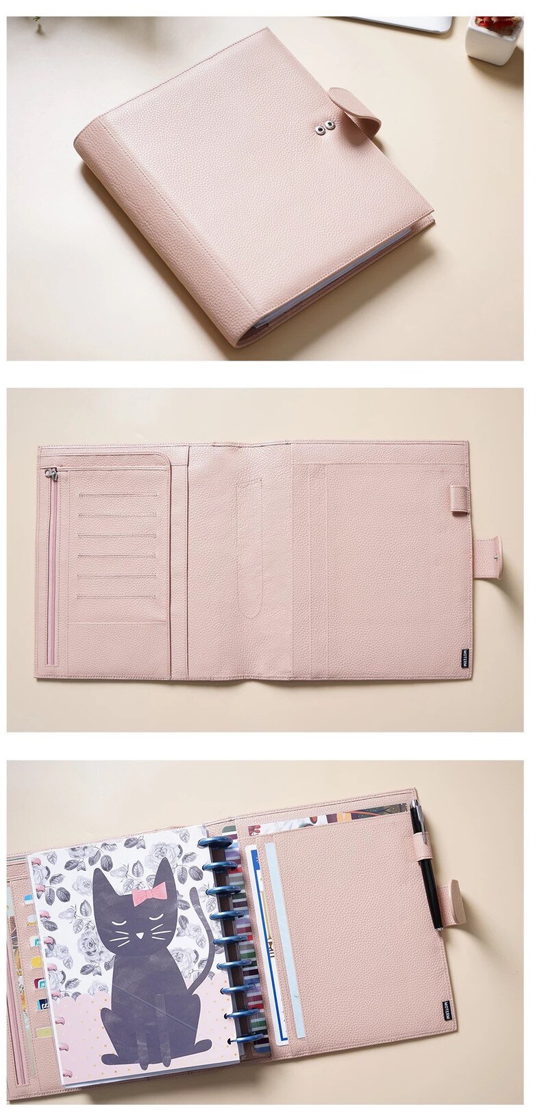 Moterm Genuine Leather Discbound Planner Cover for Happy Etsy