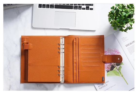 Moterm A5 Luxe 2.0 Orange Real Genuine Pebbled Leatherjournal  Plannernotebook Binder 6 Rings Diary Agenda Journal Coveroffice Supplies -   UK