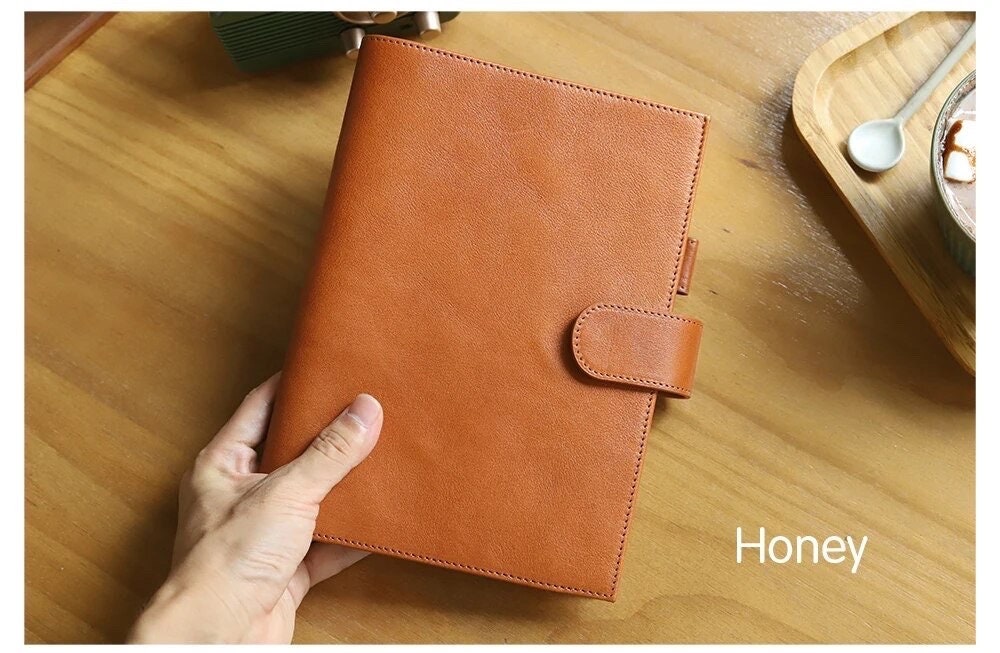 Moterm Genuine Pebbled Grain Leather A5 Zip Cover With Back Pocket Cowhide  Planner Zipper Organizer Agenda Journal Diary 