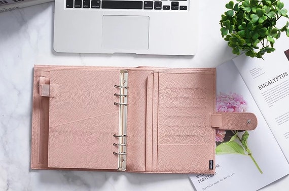 Moterm A5 Luxe 2.0 Pink Real Genuine Pebbled Leatherjournal Plannernotebook  Binder 6 Rings Diary Agenda Journal Coveroffice Supplies 