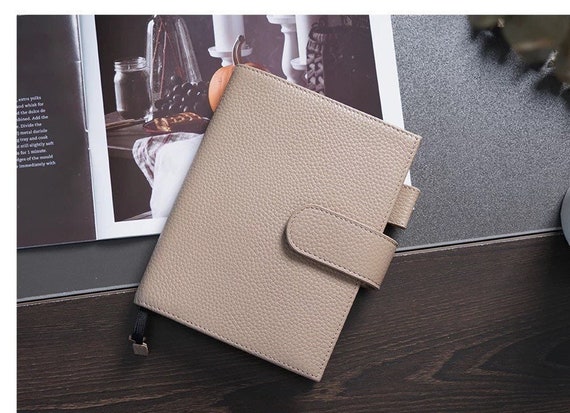 Moterm A5 Plus Taupe Genuine Leather Journal Cover Planner Agenda