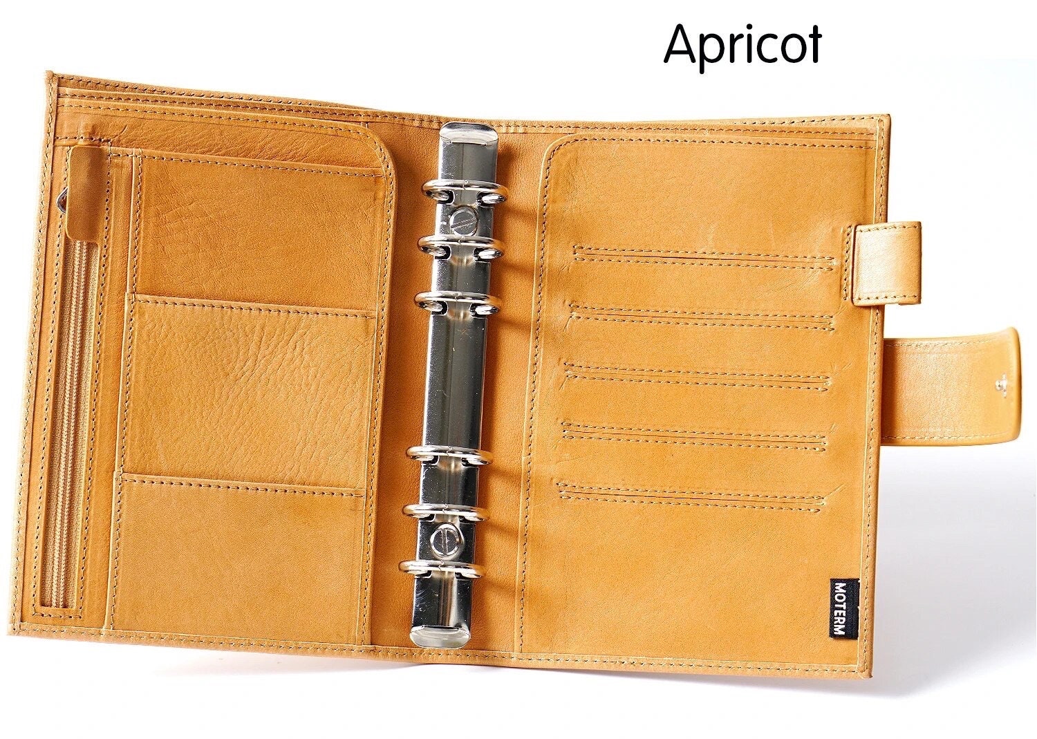 Pocket Moterm Wallet: Veg Tan Leather Apricot - Planners