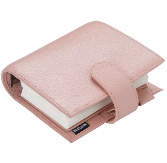 A7 2.0 Pink Luxe Moterm Litchi Pebbled Leather6 Ring Binderpocket Rings  Plannera7 Notebookmini Agenda2021 Journaldiary Journal 