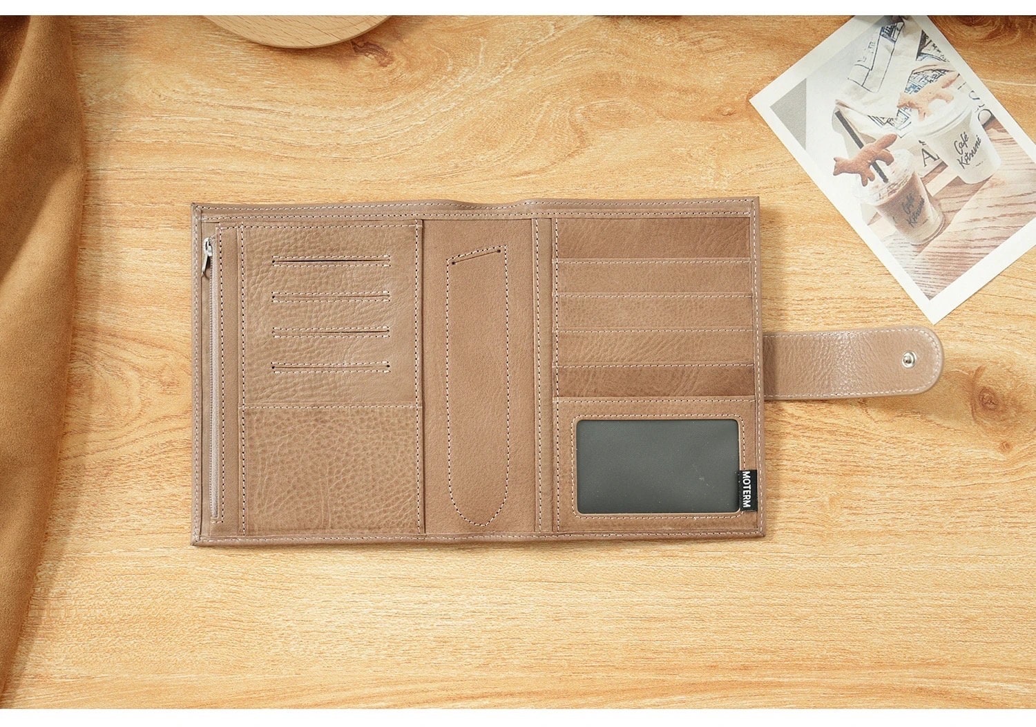 Moterm A7 Pocket Versa 3.0 Rings Full Grain Vegetable Tan Leather Pocket  Size With 19MM Rings dune 