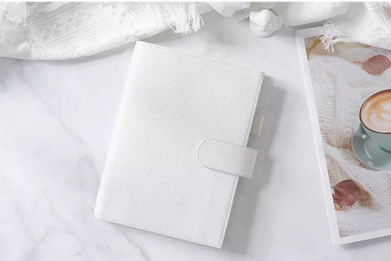 Moterm A5 Plus White Genuine Leather Journal Cover Planner Agenda