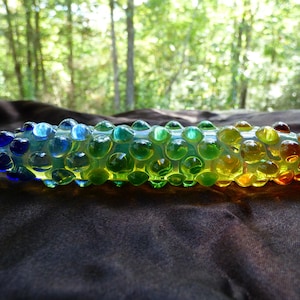Handblown glass massage tool for foot massages, hands, and acupressure pressure points
