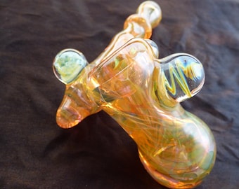 Color Changing Sidecar Boro/Pyrex. Thick glass pipe. Double layer fume work.