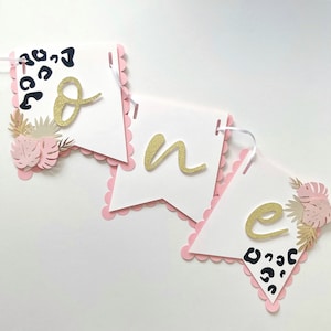 Wild One High Chair Banner: Pink Safari Birthday Decor