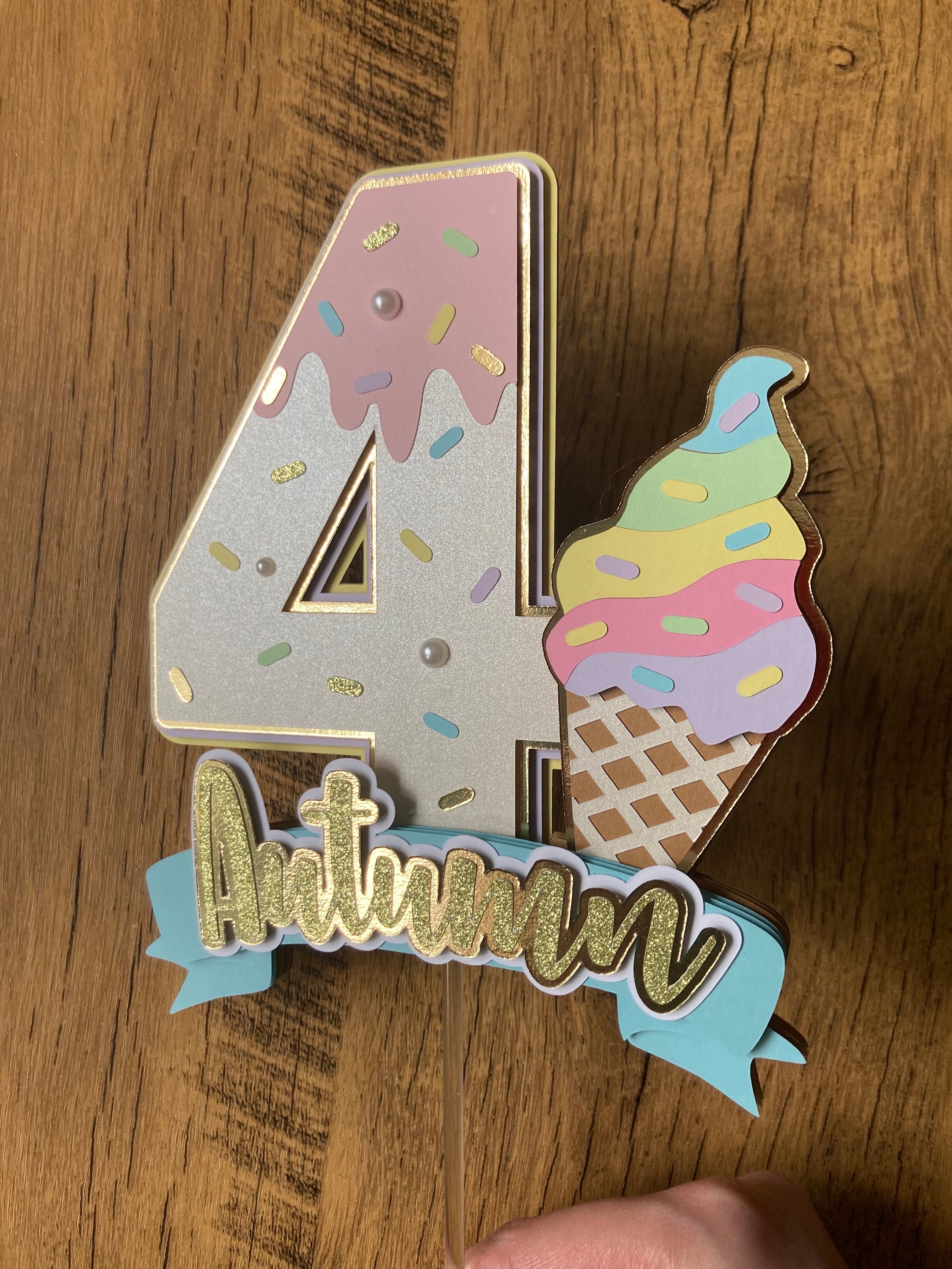 Ice Cream Cake Topper