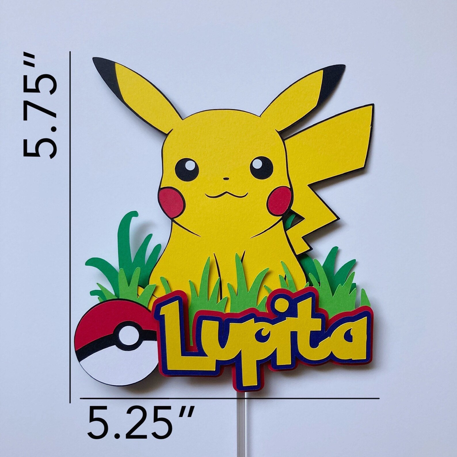 Pokemon Pikachu Cake Topper Personalized Pokemon Cake Topper Etsy