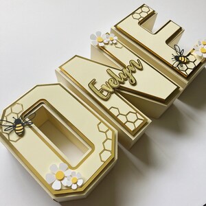 Bee Birthday 3D Letters, First Birthday 3D Letters, Bee Birthday Decor, Bee Party Props, Bee Birthday Sign