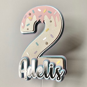 Personalized Ice Cream Drip Cake Topper: Custom Sweet Treats Birthday Decor Any Age