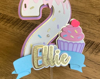 Two Sweet Cake Topper, Cupcake Cake Topper, Sweet Treats Birthday Party Decor, Candyland Cake Topper, Two Sweet Birthday Party
