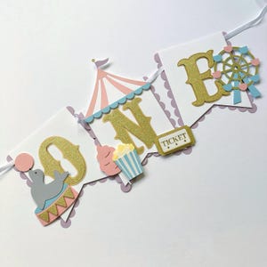 Circus High Chair Banner, Circus Carnival Birthday Banner, Pink Pastel Circus Birthday Decor, Girl Circus High Chair Banner