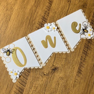 Bee First Birthday Banner: Handmade High Chair Decor