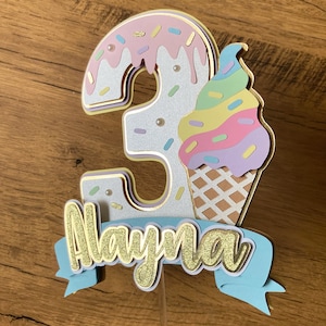 Eis Kuchen Topper, Eis Kuchen Topper, Eis Kuchen Topper, Süße Leckereien Geburtstag Party Dekor, Süße Kuchen Dekoration, Eis Geburtstagsparty