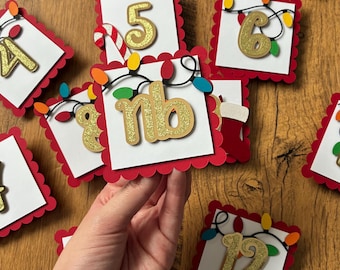 Christmas Milestone Banner: Baby 1st Birthday Photo Display, Newborn to 12 months