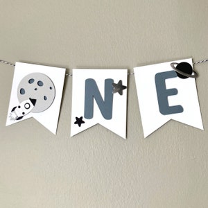 Outer Space One Highchair Banner, Space 1st Birthday Banner, Moon One Highchair Banner, Astronomy Birthday Garland, 1st Trip Around The Sun