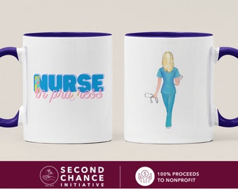 Personalized Future Nurse or Nurse in Progress Coffee Mug. Minimalistic Nurse School Gifts. Customizable Nurse Graduation Gift S197 23-04