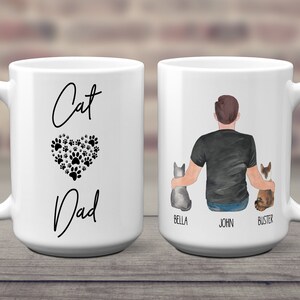 cat mom cat dad mug set