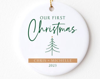 Personalized First Christmas Married Ornament, Mr Mrs Keepsake, Wedding Date ornament, Wedding Gift, Anniversary Gift, O020 23-21