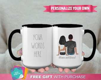 Custom "Your Words Here" Mug – Personalized Couple Anniversary Gift