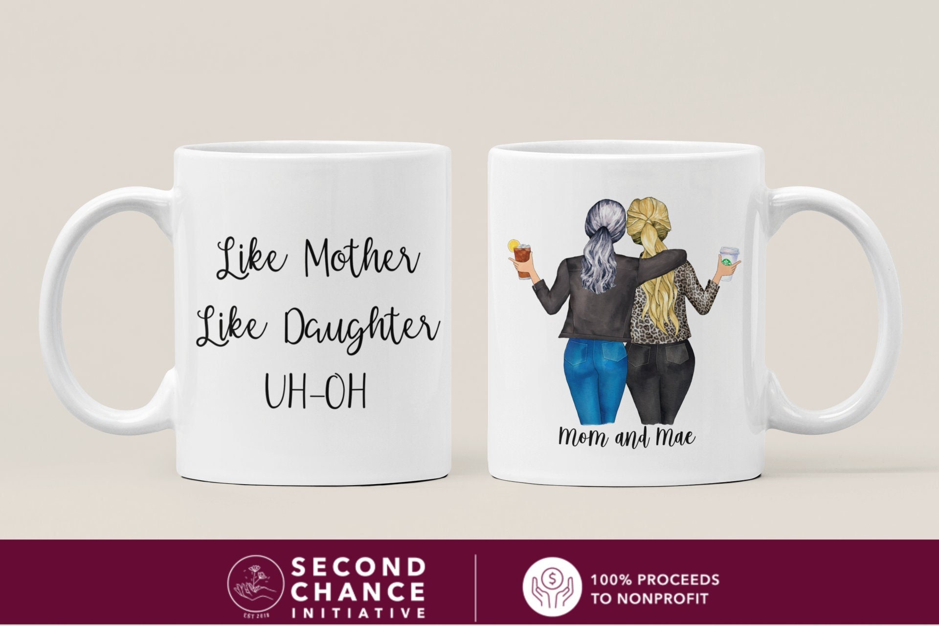 Personalized mug for Mom and Daughter — Glacelis
