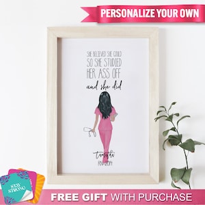 Personalized Printable Gift -Digital File to Print, Nurse Practitioner, RN Gift, Wall Decor, Healthcare Worker, Nursing School Gift
