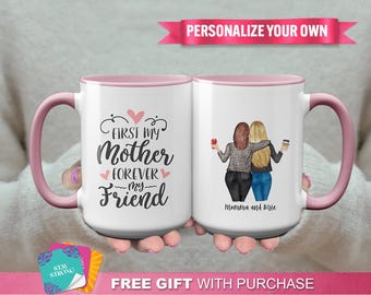 Personalized Mother Daughter Mug – Leather Jackets, Custom Mom Gift