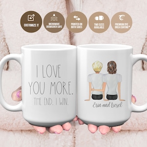 Lesbian Couple Gift, I Love You More Valentines Day Coffee Mug, Personalized Gift for Wife Valentine's Day,  LGBTQ Girls couples avatar