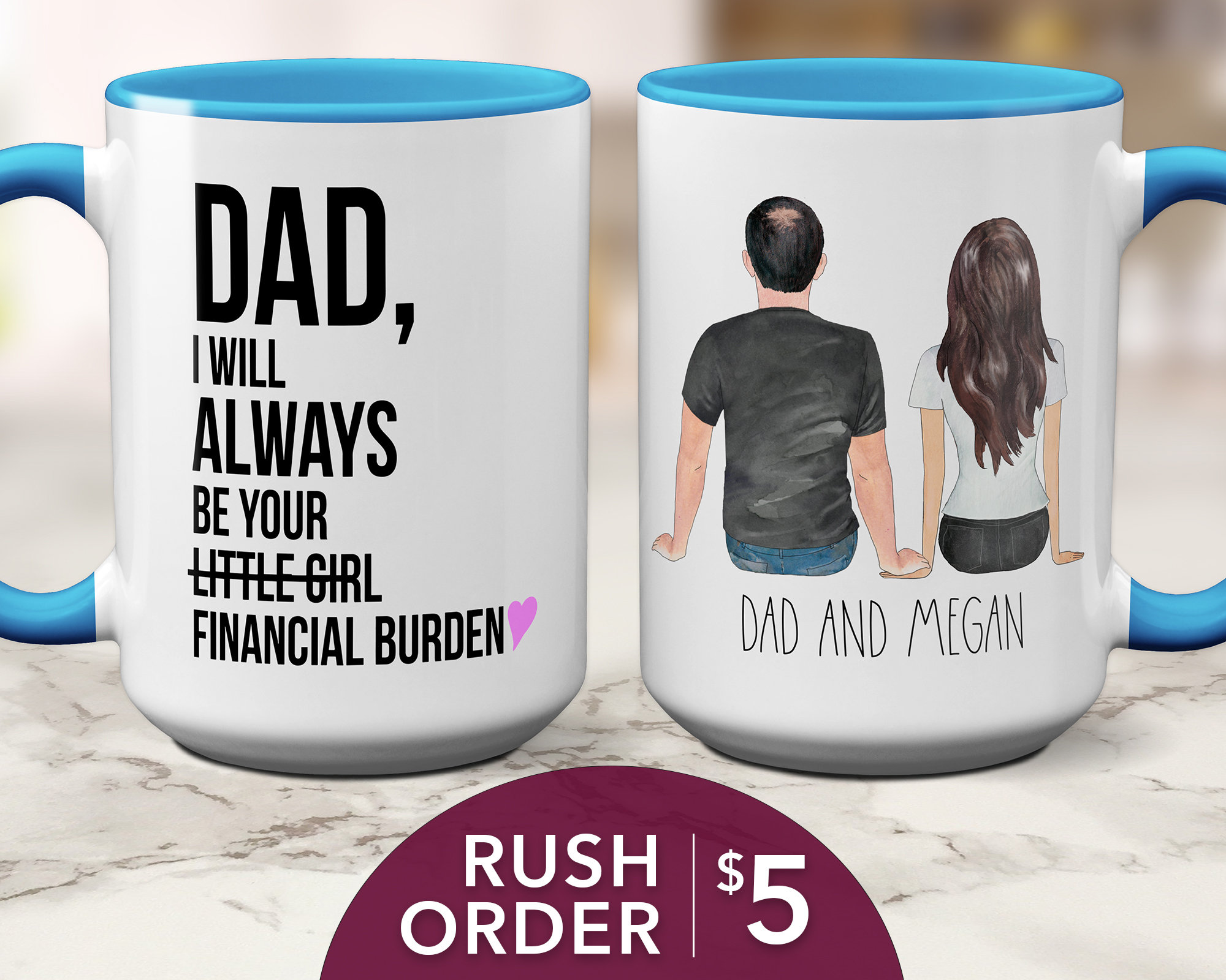 Personalized Coffee Mug Custom Coffee Mug For Friends Personalized Gifts For Mom Custom Drawing Mug Father's Day Gift From Daughter