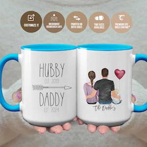 Hubby Daddy Custom Father's Day Gift, First Fathers Day Gift for Husband from Wife, Gift for New Dad, Dad Appreciation Gift From Kids Mug