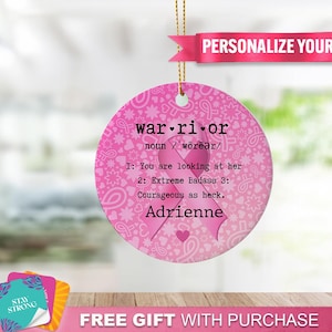 Cancer Awareness Ornament - Warrior Definition Survivor Ornament, Warrior Ornament, Cancer Awareness Ornament, Cancer Survivor Ornament