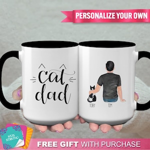 Customized "Cat Dad" Mug - Cat Lover Gift, Present For Cat Dad, Unique Gift, Personalized Cat Mug For Father's Day From Fur Baby