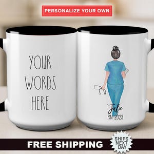Customized &quot;Your Text Here&quot; Nurse Avatar Mug - Personalized Gift For Nursing Graduates, Custom Nurse Mug, Congratulations