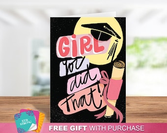 Girl You Did That! Graduation Card, Congratulations Graduate Greeting Card, College Graduation Card, Graduation, Graduation Card For Her