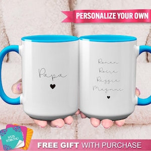 Customizable "Papa" Mug - Father's Day, Personalized Gift, Grandkids Names Mug, Father Son Gift, Handmade Item, Grandpa Gift, Gift For Papa