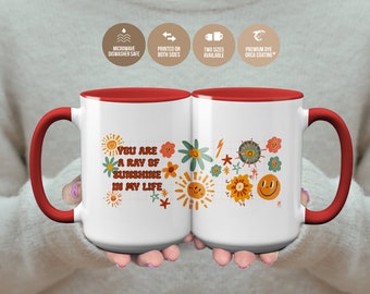 You Are A Ray Of Sunshine In My Life Ceramic Mug - Brighten Your Day, Positive Affirmation Mug, Inspirational Mug, Cheerful Mug, Joyful Mug