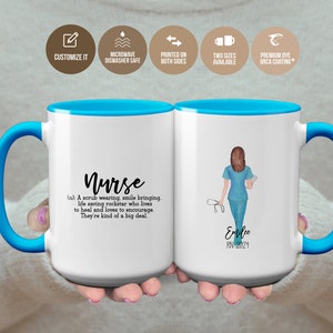 Nurse Mug: Definition Of A Nurse Custom Mug, Nurse Graduation Gift, Nurse Graduation Mug, Custom Nurse Mug, Nurse Gift, Graduation Gift Mug