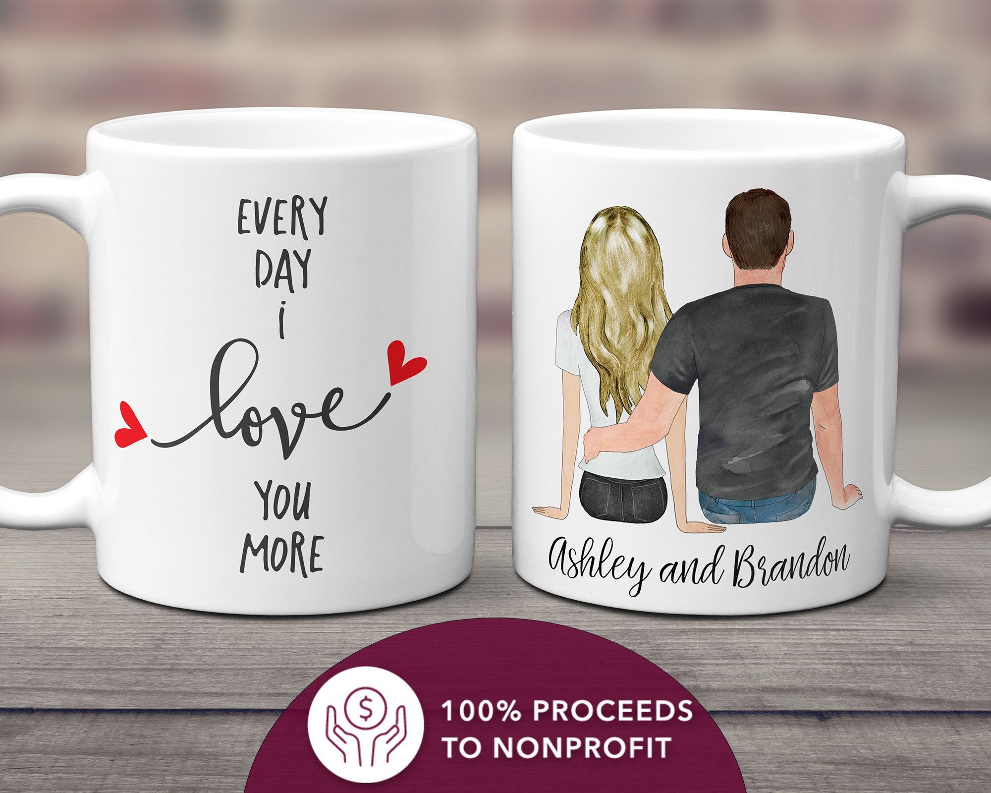 Cadeaux saint valentin, Cadeau Pour Ma Femme, MUG PERSONNALISÉ - MARI FEMME  - POUR TOUJOURS - TESCADEAUX