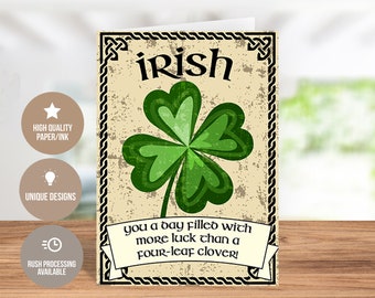 Happy St. Patrick's Day Greeting Card - Spread Some Irish Cheer!, Irish American Heritage Greeting Card, Irish Culture Greeting Card, Irish