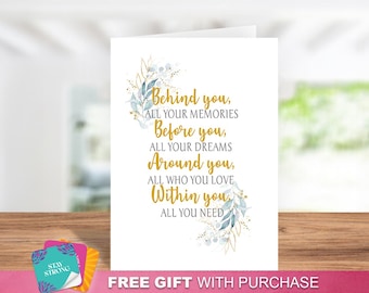 Congrats Grad "Behind You All Your Memories Before You ..." Card - Daughter, Son, Best Friend Graduation Card, For the Graduate