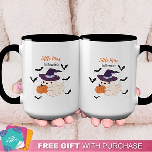 Personalized &quot;Little Miss Halloween&quot; Mug - Fall Gifts, Halloween Mug, Fall Décor, Halloween Gift, Halloween Décor, Halloween Ghost Mug