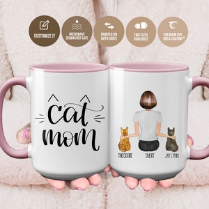 Custom Cat Mom Mug, Cat Mother Mug, Cat Mom Gift, Cat Lover Gift, Best Friend Mug, Cat Mother Gift, Gift for Cat Lovers, Personalized Cat image 1